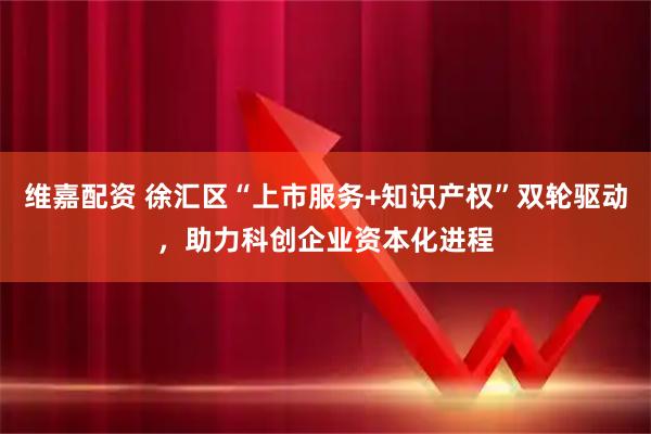 维嘉配资 徐汇区“上市服务+知识产权”双轮驱动，助力科创企业资本化进程